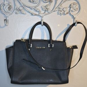 Michael Kors Black Jet Set Leather Tote Bag
